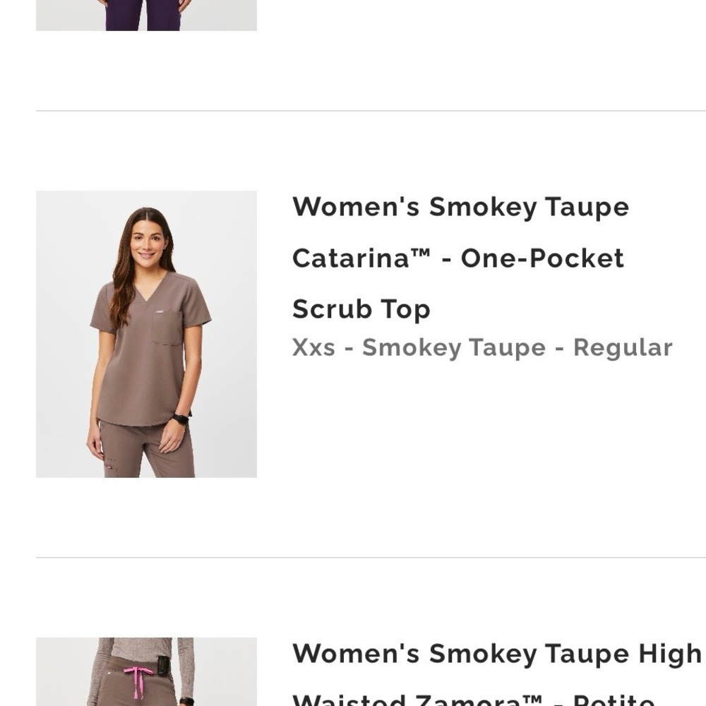 Women's Smokey Taupe Top and Bottom set XXSP - Picture 2 of 5
